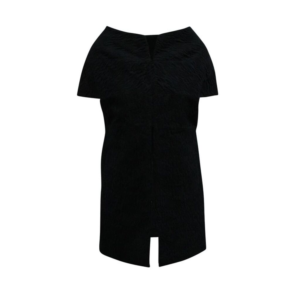 Marni Sleeveless Textured Coat in Navy Blue Wool
